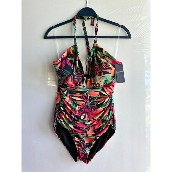 Lauren Ralph Lauren Other - NWT $138 Lauren Ralph Lauren Women's Swimsuit High Neck Tummy-Control one pc